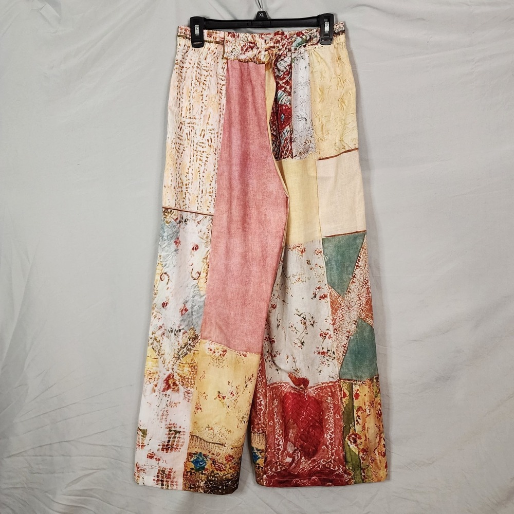 SHALL WE Size Medium Colorful Patchwork Print Boh… - image 3